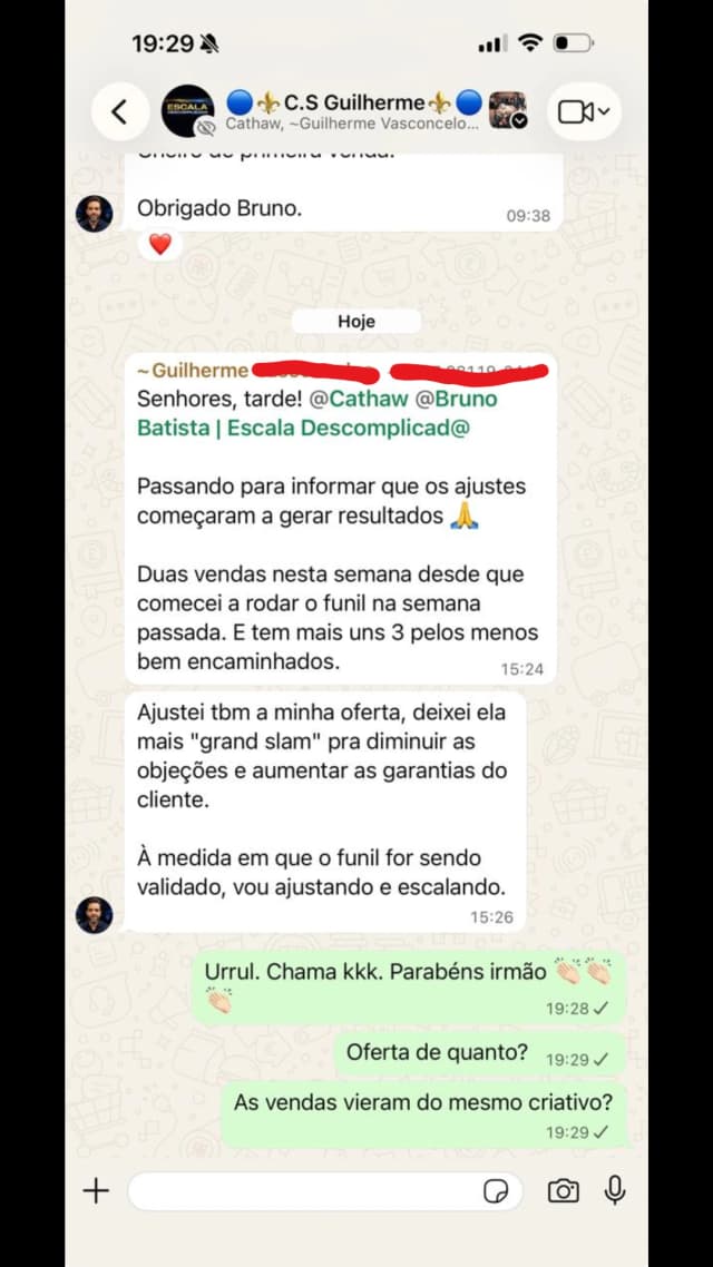 Depoimento de aluno