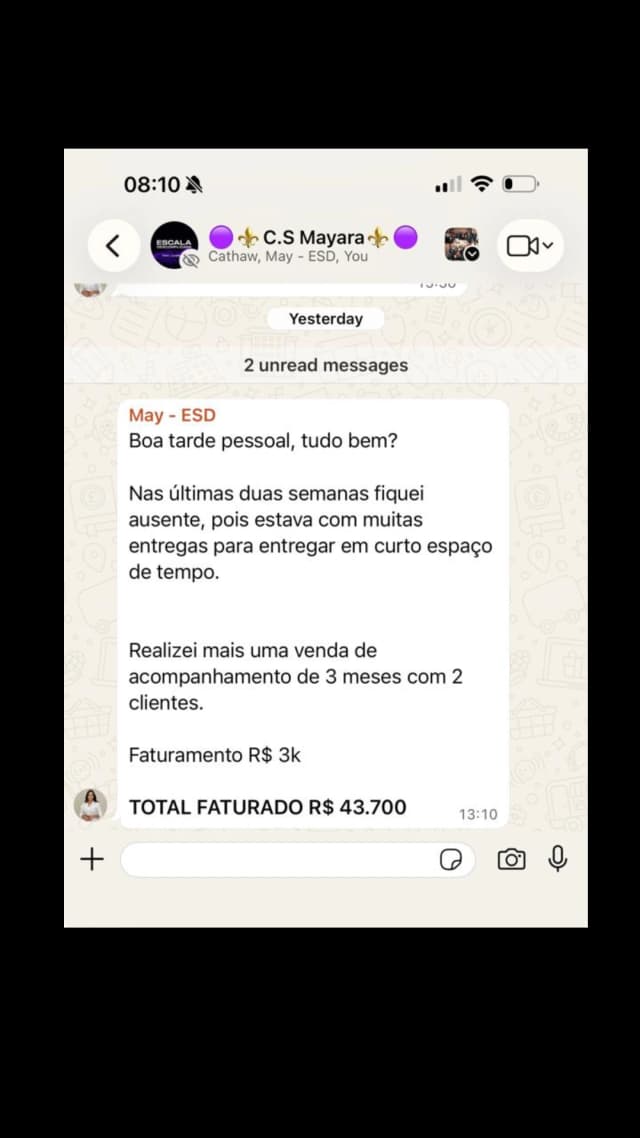 Depoimento de aluno