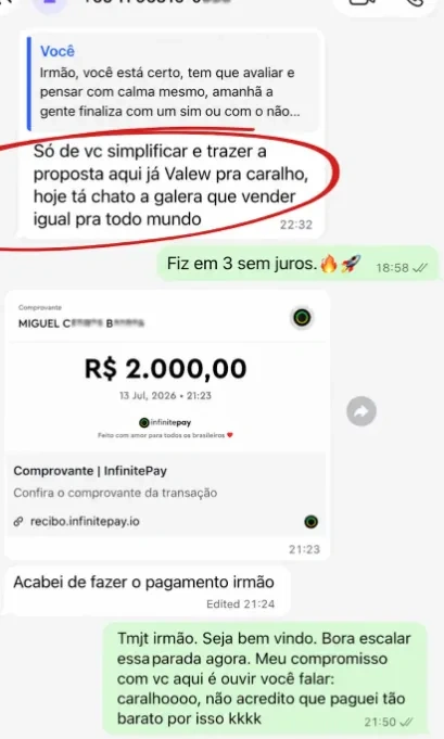 Depoimento de aluno