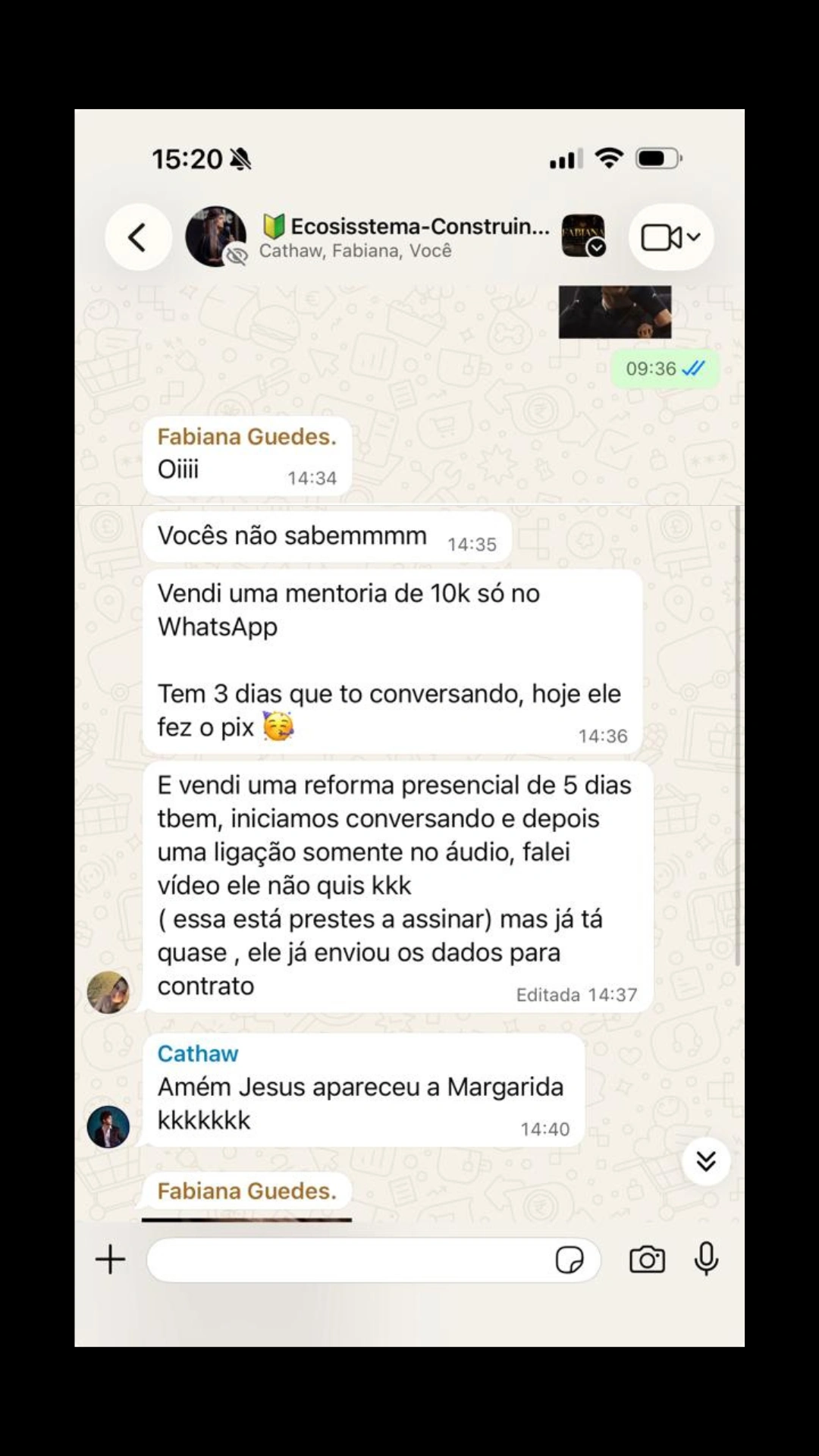 Depoimento de aluno