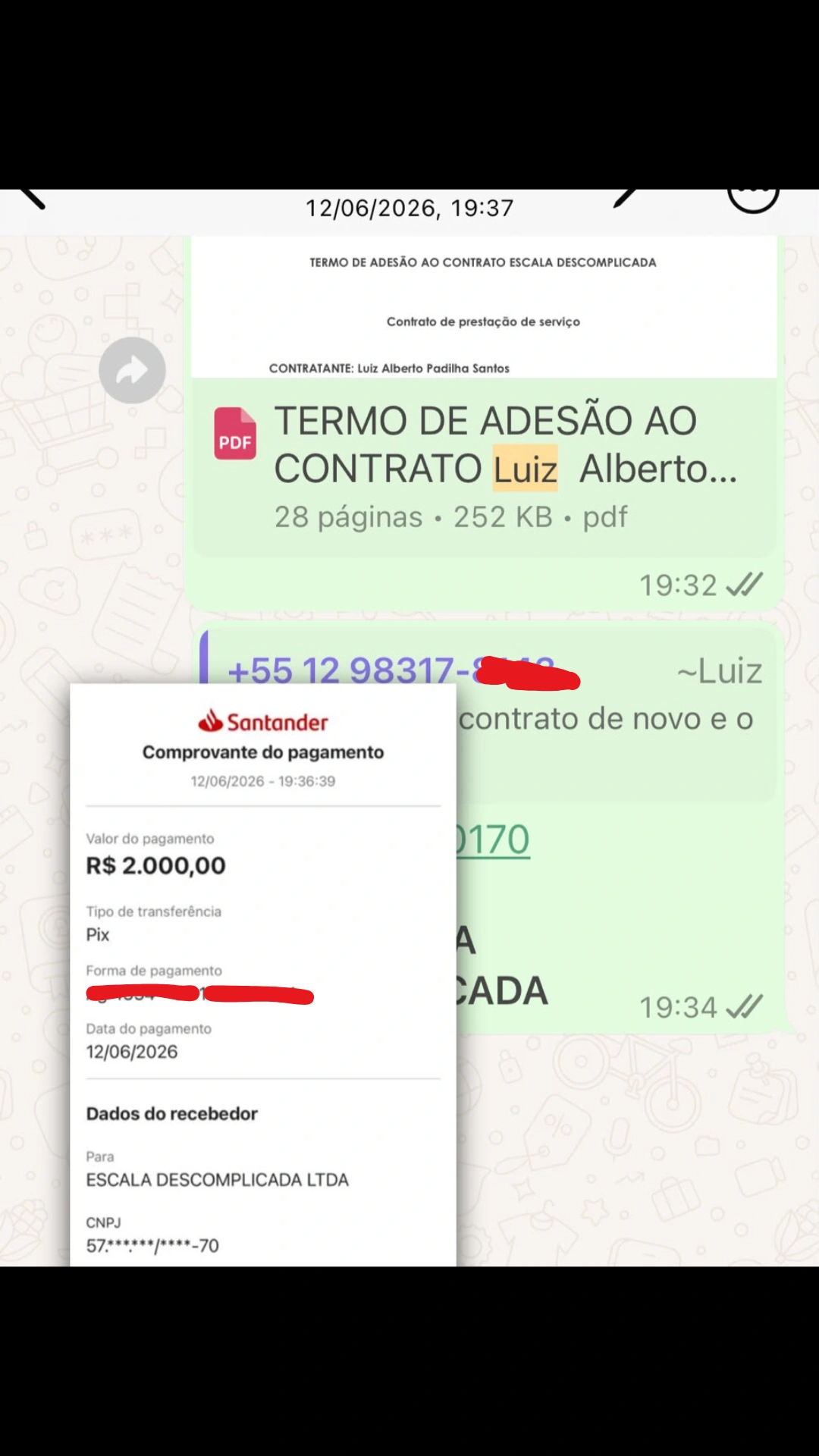 Depoimento de aluno