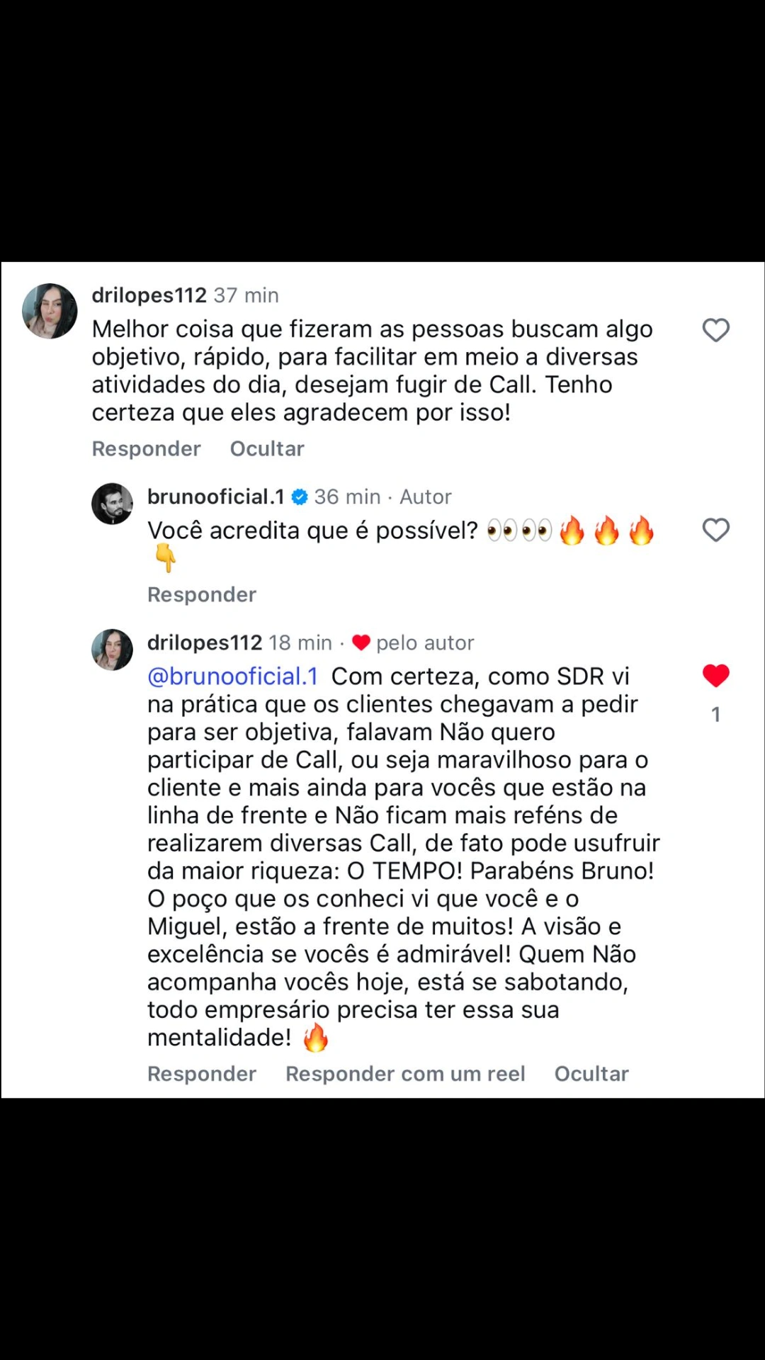 Depoimento de aluno